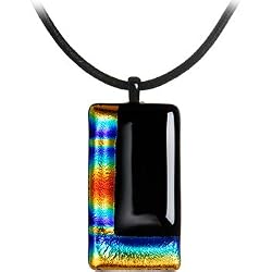 Handcrafted Rainbow Dichroic L Pride Necklace