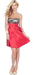 Sophisticated A-line Strapless Cocktail Knee Length Floral Print Sweetheart Lace Illusion Pleated Satin Party Dress 