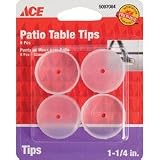 Shepherd Hardware Prod 3039/ACE "Ace" Patio Furniture Tip Round Insert Cup 1-1/4", Clear - Card of 4