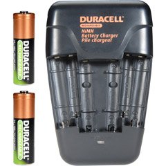 Duracell Value Charger With 2AA Pre Charged Rechargeable NiMH Batteries, CEF14X2
