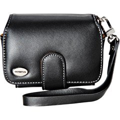 Olympus Slim Leather Case for Olympus Stylus 710, 720SW, 730 FE-180 and FE190 (Black)