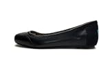 Toms - Womens Ballet Flats Shoes in Black Camila Leather & Suede, Size: 8B(M) US, Color: Black Camila Leather & Suede