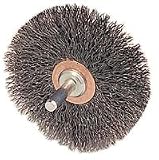 Weiler 3 Stem-Mounted Narrow Face Crimped Steel Wire Wheel (Conflex Brush)