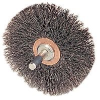 Weiler 3 Stem-Mounted Narrow Face Crimped Steel Wire Wheel (Conflex Brush)