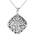 Diamond 10k White Gold Cross Locket Necklace Pendant (1/5 cttw) 18