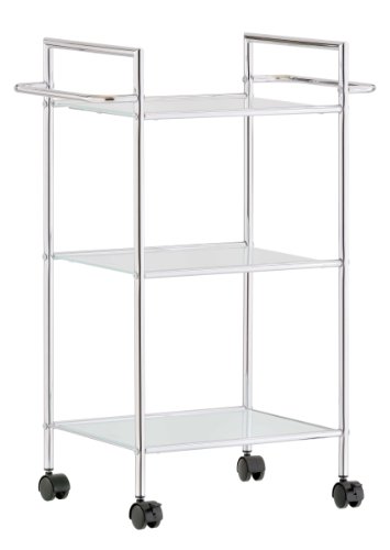 Zeller 18425 Bad-Rollwagen 54 x 30.5 x 76, Glas / Chrom