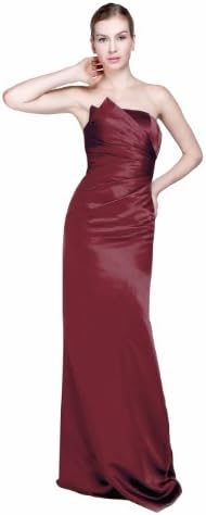 *Maillsa Satin Strapless Bridesmaid Dress Prom Dress MS13B0002 (US 4, Burgundy)