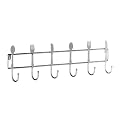 Premier Housewares Cutlery Design 6 Hook Utensil Wall Rack, 14 x 46 x 4 cm, Chrome