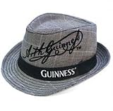 Bioworld Guinness Black Fitted Fashion Plaid Fedora Hat