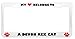 A Devon Rex Cat Pet White Metal License Plate Frame Tag Holder