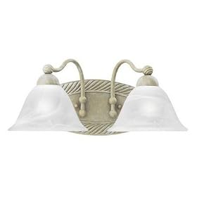 Thomas Lighting SL7322-60 Cambridge - Two Light Bath Fixture, Chardonnay Finish with Alabaster Glass