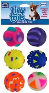 Vo-Toys Mini Vinyl Puppy Balls 6 Pack Dog Toy