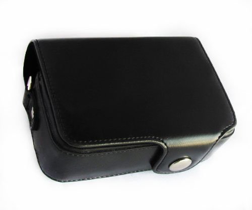 MegaGear Protective Leather Black Camera Case, For Canon S90 S95 S100 SX210 SX220 SX230 SX260 / Panasonic ZS15 ZS10 ZS20 ZS7 / Nikon P300 P310 / Sony DSC-HX55 DSC-HX30V 