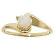 Genuine Opal Bypass Heart Ring Crafted in Solid Yellow Gold