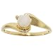Genuine Opal Bypass Heart Ring Crafted in Solid Yellow Gold