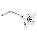 Sterling Silver Clear Gem Butterfly L-Shaped Nose Ring