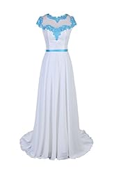 Plus Size A-line Chiffon Applique Sheer Backless Lace Cap Sleeves Evening Dress/Party Dress  with a Brush/Sweep Train 