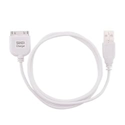 USB Hotsync + Charging [2-IN-1] Cable for SanDisk Sansa c100 / c200 / e200 Series, White