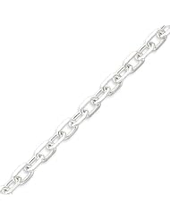 Sterling Silver Diamond-cut Open Link Cable Chain - 24 Inch