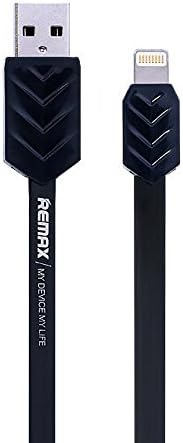 Karnotech® REMAX iPhone charging data cable Lightning to USB Data Sync Charge Cable Noodle Data Cable Fishbone Design for iPhone 6/Plus/iPhone 5s/iPad Air/iPad mini 3.3Ft Black
