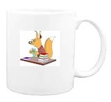 Mug with squirrel, books, bookseller
