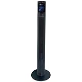 Crane Tower Fan with LCD Clock - Black