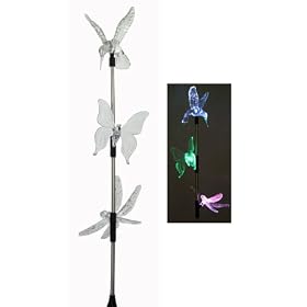 Novelty Outdoor Garden Solar Light. Hummingbird, Butterfly & Dragonfly