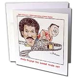 Londons Times Funny Panel Hollywood Cartoons - Lionel Ritchie Train Set - Greeting Cards-12 Greeting Cards with envelopes