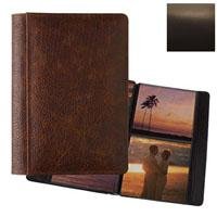 Raika #157 Handcrafted Top Grain Leather, 5-in x 5-in 2-up Post Bound Photo Album, Brown