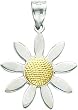 14K Two Tone Gold Daisy Flower Charm