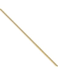 1.4mm, 14 Karat Yellow Gold, Round Snake Chain - 8 inch