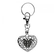 Sterling Silver Purse Charm - Filigree Heart Polished