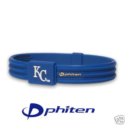 Phiten American League MLB S-Type Titanium Bracelet Team: Kansas City Royals, Size: 7 1/2in