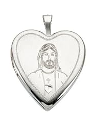 Sacred Heart of Jesus Locket in Sterling Silver
