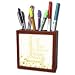 Patricia Sanders Inspirations - Golden Butterflies Inspire Gratitude and Happiness- Motivational Art - Tile Pen Holders-5 inch tile pen holder