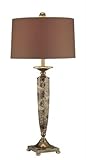 Guardian Night Table Lamp with Marble Body and Copper Accents