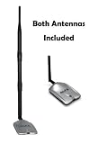 1000mW 1W 802.11b/g USB Wireless WiFi Adapter With Original Alfa Screw-On Swivel 9dBi Rubber Antenna *Strongest on the Market*
