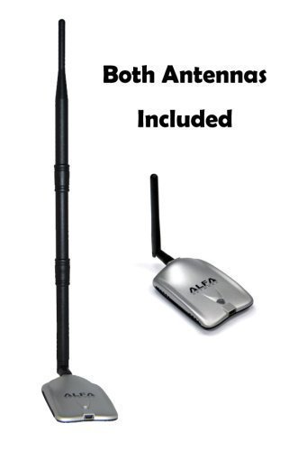 1000mW 1W 802.11b/g USB Wireless WiFi Adapter With Original Alfa Screw-On Swivel 9dBi Rubber Antenna *Strongest on the Market*