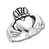 Sterling Silver Antiqued Claddagh Ring