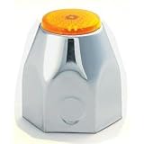 10 Chrome Lug Nut Covers with Amber Reflectors for Trucks w 1.5 Nuts by Global Parts