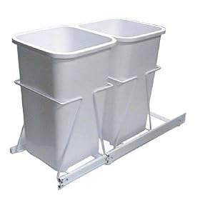 KV Slide Out Bin Double Narrow 27 Quart White by Knape & Vogt