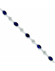 Genuine .925 Sterling Silver Sapphire And Diamond Bracelet 5.8 Grams . 100% Satisfaction Guaranteed.