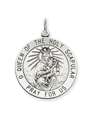 Sterling Silver Our lady of the Holy Scapular Medal QC3512"