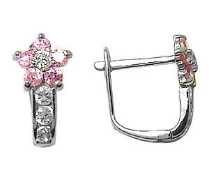 Cheap Girls Jewelry October Birthstone Flower Gemstone Huggie Earrings 925 Sterling Silver With Secure Lever Back - Jewelry At Cost For Sale