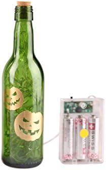 MAVENS12 Eco-Friendly Upcycle Halloween Pumpkin Glass Bottle Lamp Lighting- Set of 2 Small Bottle