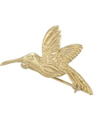 Hummingbird Brooch 14K Yellow Gold 27.00X25.00 mm