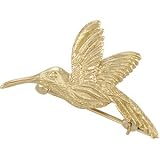 Clevereve's 14K Yellow Gold 27.00X25.00 mm Hummingbird Brooch