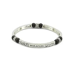 Inspirational Miracles Magnetic Hematite Healing Stretch Bracelet