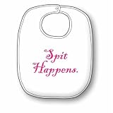 Spit Happens, Pink Infants Bib