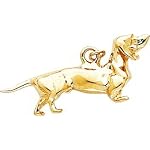 gold dachshund charm